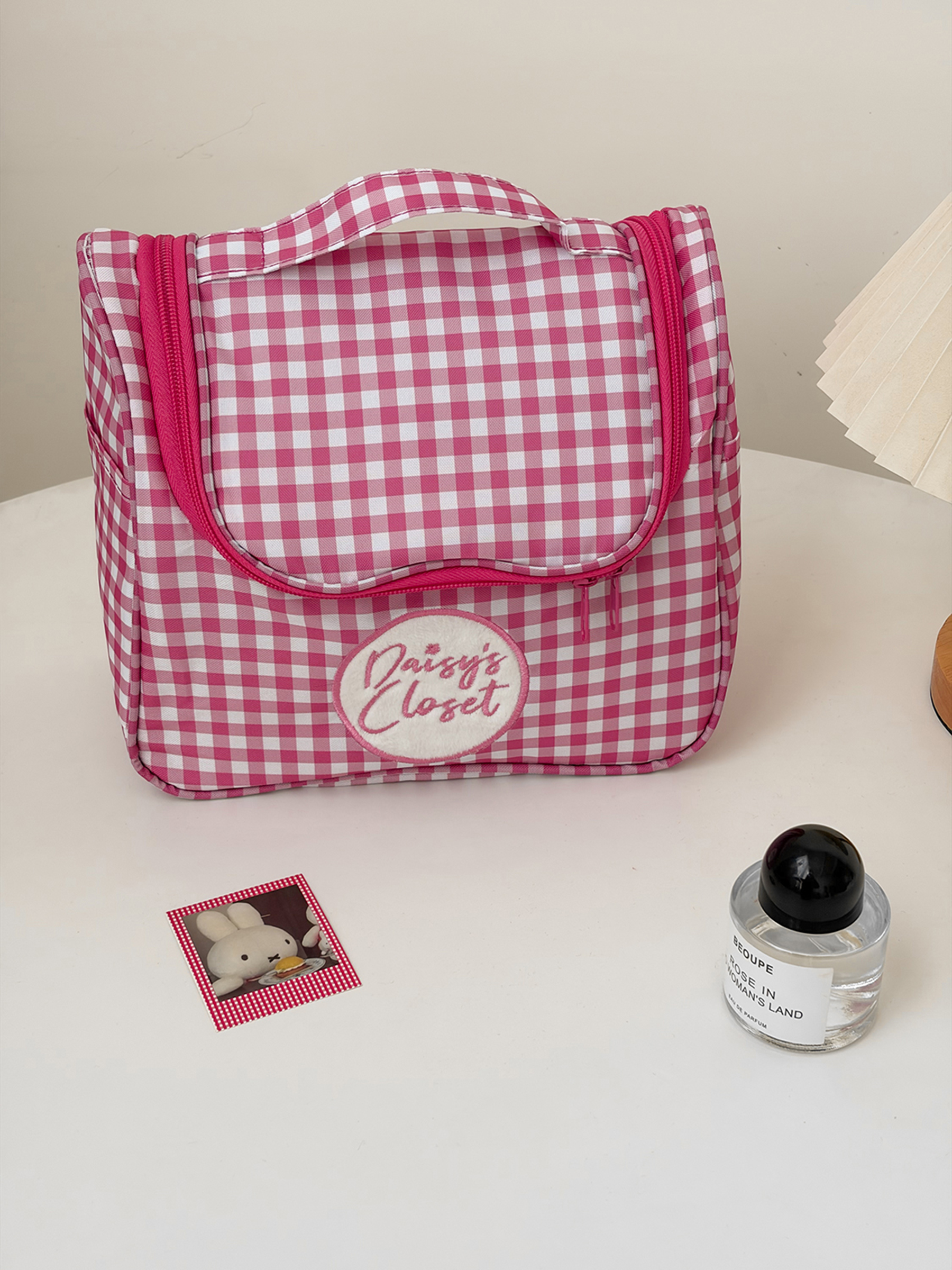 Luxury Skincare Samples - Airfriend Cute Grid Makeup Bag Pouch