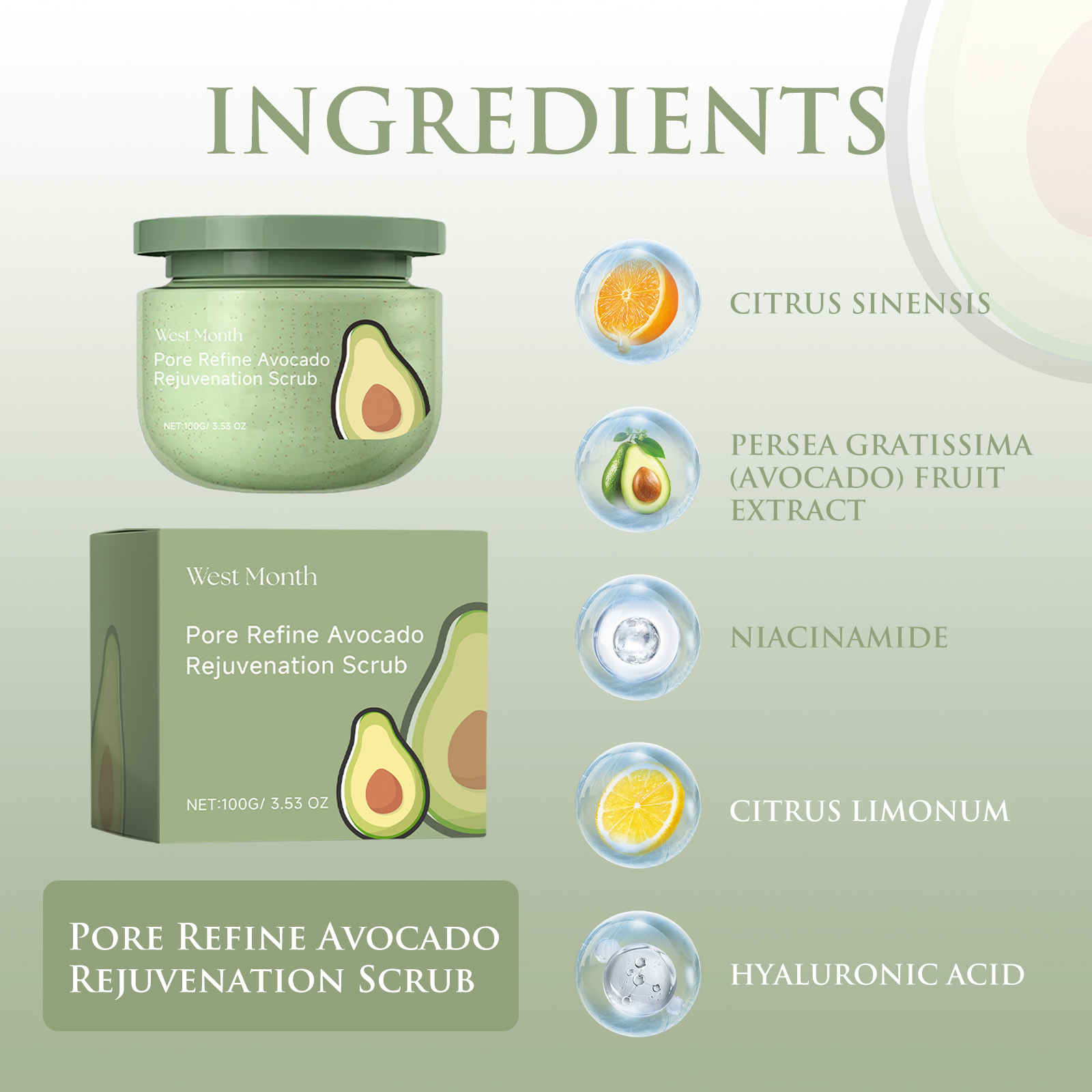 Avocado Ice Cream Body Scrub 1 – обзор и цена Luxury Skincare Gift Set For Women
